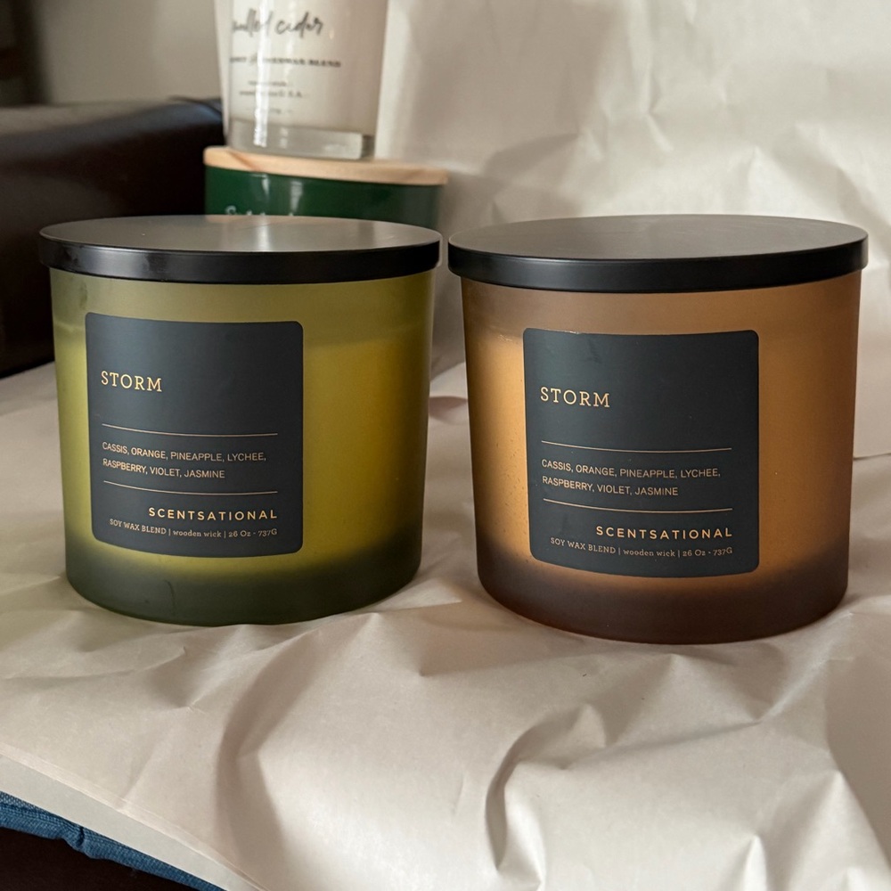 Scentsational Storm Scented Candle, Large 26 oz soy blend with double wood wicks